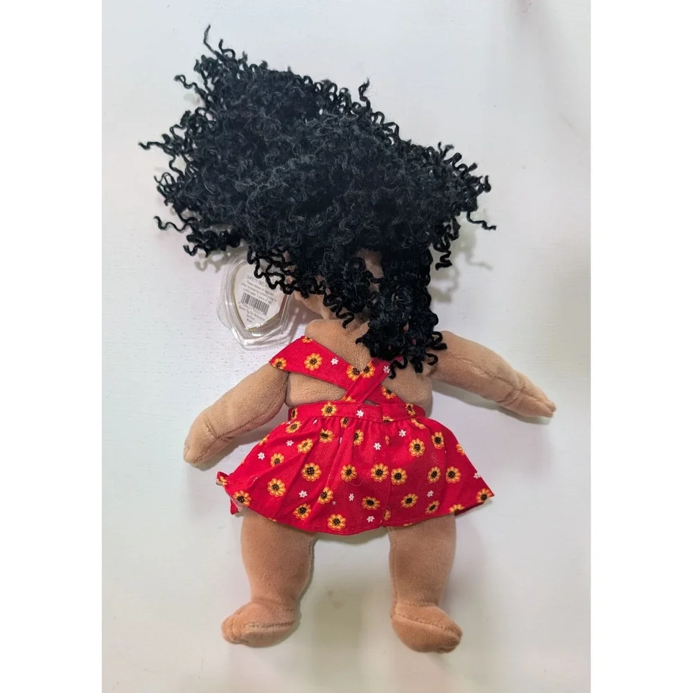 Ty Beanie Kids Calypso Doll Plush Red Sunflower Dress Curly Hair Heart Tag 2000